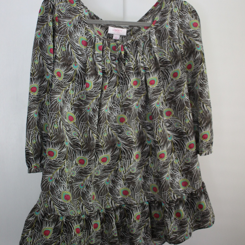 Liberty London Peacock Print Tunic Size L
